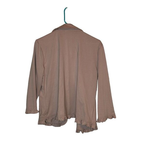 NWT Grace Karin Womens Open Front Cotton Stretch Cardigan Ruffle Trim XL Pink - Picture 5 of 6
